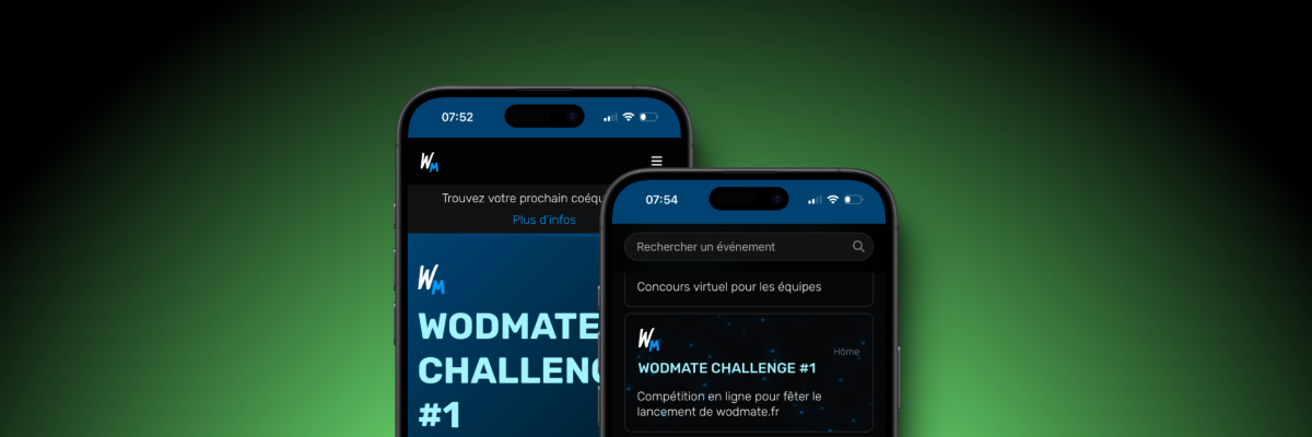 WODmate app with events displayed